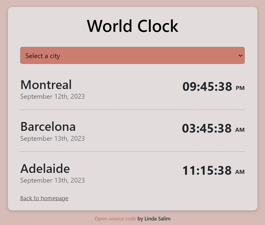 World Clock project